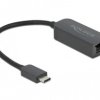 Delock USB 2.0 adapter [1x złącze męskie USB-C - 1x złącze żeńskie RJ45] 66645 0.16 m