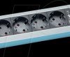 330.071 Power strip, 6 x Type F - CEE 7/3, black-silver
