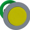 Pushbutton, unlabeled, unlit, groping, waistband round, yellow, front ring light gray, mounting Ø 30.5 mm, ZB5FL5C0