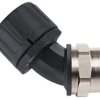 45° hose screw fitting, M20, 17 mm, PA/brass, nickel plated, IP66, black, (L) 75 mm, 166-23801