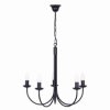 Żyrandol świecznik klasyczny czarny HARIS, sześć ramion na E14, regulacja wysokości K-4971 Kaja Lighting