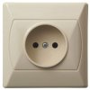 AKCENT Gniazdo pojedyncze bez uziemienia z przesłonami torów prądowych beżowy GP-1AP/01 OSPEL