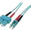 DK-2532-01/3 Patch cord światłowodowy OM3 LC/UPC,SC/UPC 1m LSZH turkusowy