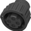 Socket, unequipped, 4 pole, straight, 2 rows, black, 1-967325-1