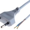 Connection cable, Europe, plug type C, straight on open end, H03VVH2-F2x0.75 mm², gray, 2 m, 0L06601