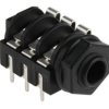 Złącze Jack, RS PRO 6.35 mm Otwór przelotowy Stereo Żeńskie Lutowie 3 Czarny 3A 50 V