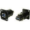 Cliff CP30109 XLRFT USB 3.0 B-A Socket Adapter Black Metal Ground