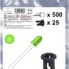 Quadrios 25O203 Akcesoria LED zielony okrągły 5 mm 2500 mcd 20 mA 3.0 V