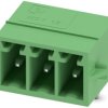 Pin header, 3 pole, pitch 3.5 mm, angled, green, 1731688
