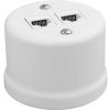 Gniazdo LAN natynkowe 2xRJ45 kat.5e Retro ceramic, białe