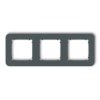 MINI Ramka uniwersalna potrójna zaokrąglona z tworzywa grafitowy mat 28MRTZ-3