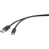 Renkforce RF-4535908 USB cable USB-A to USB-C Black 3.00 m