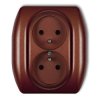 TREND Gniazdo podwójne z/u brązowy metalik 9GP-2zp