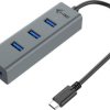 Hub USB 2.0 i 3.0 i-tec I-TEC USB C Metal HUB 4 Port passive szary