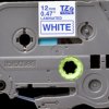 Labelling tape cartridge, 12 mm, tape white, font blue, 8 m, TZE-233
