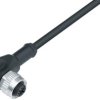 Sensor actuator cable, M12-cable socket, angled to open end, 3 pole, 5 m, TMPU, black, 4 A, 77 3434 0000 70003-0500