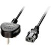LINDY 30435 Current Cable [1x UK plug - 1x IEC socket] 5 m Black