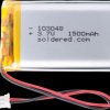 333283 Lithium-ion battery, SOLDERED 333283, 1500 mAh, 3.7 V