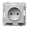 SONATA Gniazdo pojedyncze bez uziemienia srebro mat GP-1R/m/38 OSPEL