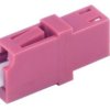 Fiber optic connector, LC socket to LC socket, OM4, multimode, ceramic, purple, BS07-60003