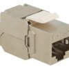 Gniazdo; Keystone; 2338-E; RJ45 cat 6a; na przewód; zatrzaskowe; proste; srebrny