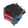 RS2x101L230R-MK; przełącznik klawiszowy OFF-ON bistabilny podwójny, podświetlenie czerwone 230V; MK321