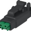 Socket, 2 pole, straight, 1 row, black, DTMH06-2SC