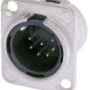 XLR panel plug, 7 pole, silver-plated, 1 mm², AWG 18, metal, NC7MD-L-1