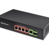 Switch PoE 4x RJ45 + 1x Uplink + 1x SFP 1000Mb/65W Qoltec