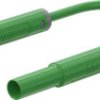 Safety measuring lead with (4 mm lamella plug, straight) to (4 mm lamella plug, straight), 0.5 m, green, PVC, 1.0 mm², CAT IV, 6
