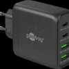 64817 USB charger, 68 W, 2x USB-A (QC), 2x USB-C (PD), GaN, black