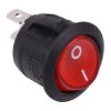 Red 230V illuminated 20mm Round Rocker Switch SPST 10A R13-112B-02
