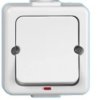 JANTAR Łącznik pojedynczy podświetlany n/t IP44 biały /przykręcany klawisz/ WNT-1J/S