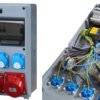 63A, 4xGS 250V, 2xCEE 16A 5P, 1xCEE 32A 5P, Rozdzielnica budowlana ścienna przelotowa, IP44, ERP63AB1pl 17372