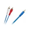 KABEL PRZEWÓD POŁĄCZENIOWY JACK 3,5mm - 2x RCA / Chinch / NIEBIESKI 5m