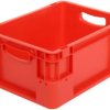 Alpha Paletten & Boxen 1658338 Pojemnik do sztaplowania nadaje się na żywność (D x S x W) 400 x 300 x 180 mm czerwony 1