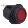 Red Waterproof 24V LED 20mm Round Rocker Switch SPST 10A R13-112B8W-02