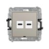 MINI Mechanizm ładowarki USB podwójnej 2xUSB C, 20W max., bez pola opisowego taupe 60MCUSBBO-7