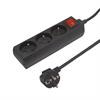 Przedłużacz sieciowy czarny z wyłącznikiem 3x gniazdo 3m EPS-303W-2