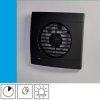 Wentylator domowy Aero RS100HT Onyx czujnik wilgotności z opóźnieniem czasowym, kontrolka LED, fi 100 mm, kolor czarny