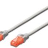 Patch cable, RJ45 plug, straight to RJ45 plug, straight, Cat 6, U/UTP, PVC, 1 m, gray, DK-1612-010