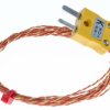 Termopara z odsłoniętym złączem K średnica 1/0.2mm długość 2m -75°C do +250°C Wtyk miniaturowy RS PRO