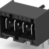 Connector, 4 pole, pitch 5 mm, angled, black, 4-521384-4