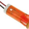 Lampka kontrolna do montażu panelowego 24V dc Pomarańczowy 12mm LED Pomarańczowy Wyprowadzenia APEM