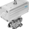Uruchamiany zawór kulowy, 2 porty, Pneumatyczne, Dwustronne działanie, 6 - 8.4bar