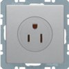 BERKER Q.x Gniazdo z uziemieniem standard USA/KANADA NEMA 5-15 R aluminium aks lak 41666084 HAGER