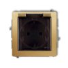 Deco Gniazdo Bryzgoszczelne Z/U Schuko (Klapka Dymna) Złoty 29Dgpb-1Sdp