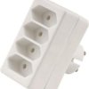 Rozgałęźnik 4-gniazdowy - 4x2P-euro, bez uziemienia, biały / 12738