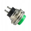 16mm 2-pin 2A Momentary NO Monostable OFF-(ON) Button Switch Talvico, Green