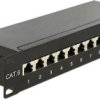 Delock 43297 12 Portów Patchpanel CAT 6 1 U czarny Zamontowany